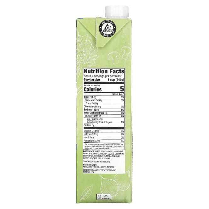 Kettle & Fire, овощной бульон, 907 г (32 унции)