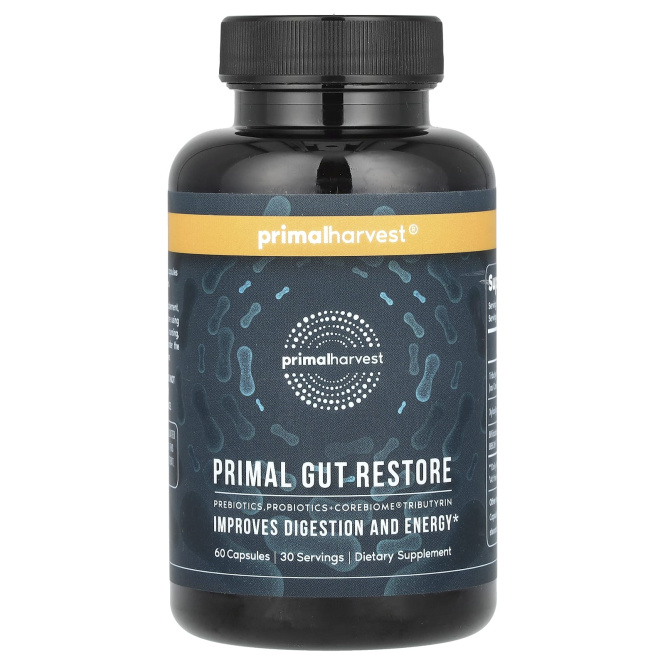 Primal Harvest, Primal Gut Restore, восстановление кишечника, 60 капсул