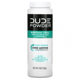 Dude Products, Пудра, пудра для тела, ментоловый холод, 4 унции (120 г)