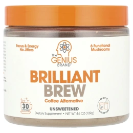 The Genius Brand, Brilliant Brew, альтернативный кофе, несладкий, 129 г (4,6 унции)