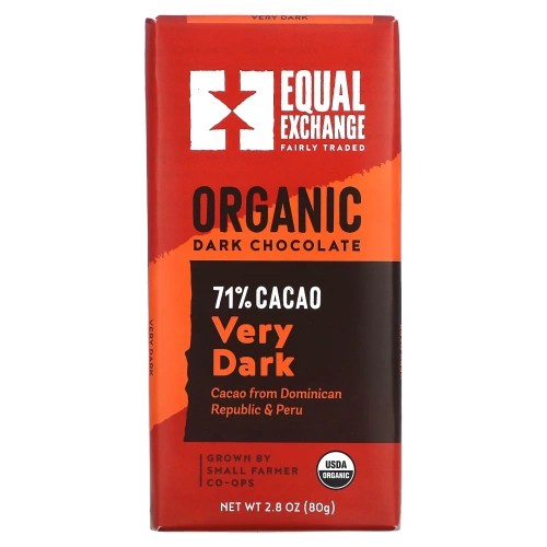 Equal Exchange, Органический темный шоколад, очень темный, 2,8 унции (80 г)