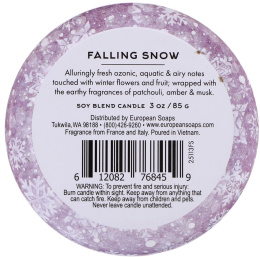 European Soaps, Via Mercato, Natale, свеча, падающий снег, 3 унции (85 г)