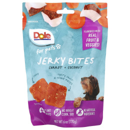 Dole for Pets, Jerky Bites, морковь и кокос, 170 г (6 унций)