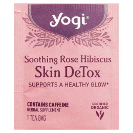 Yogi Tea, Skin DeTox, успокаивающий чай с розой и гибискусом, 16 чайных пакетиков, 32 г (1,12 унции)