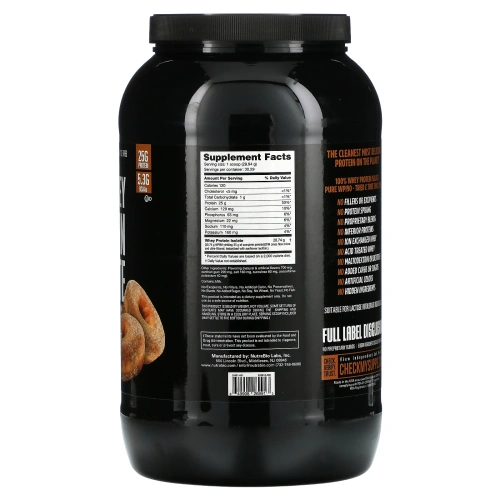 NutraBio Labs, 100% изолят сывороточного протеина, «Пончик с коричным сахаром», 907 г (2 фунта)