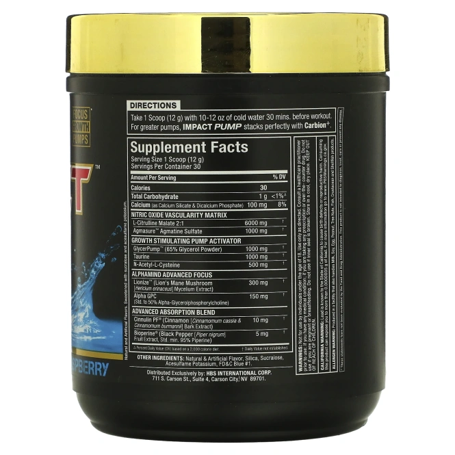 ALLMAX, Impact Pump, Голубая малина, 12,7 унции (360 г)