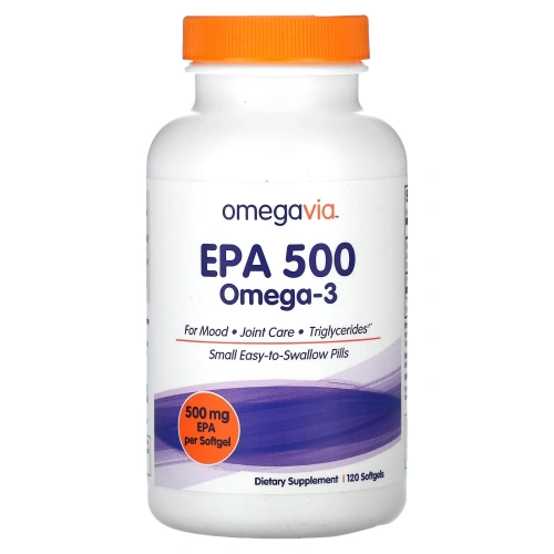 OmegaVia, ЭПК 500, чистая ЭПК омега-3, 120 капсул