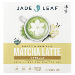 Jade Leaf Matcha, матча латте, ваниль, 100 г (3,5 унции)