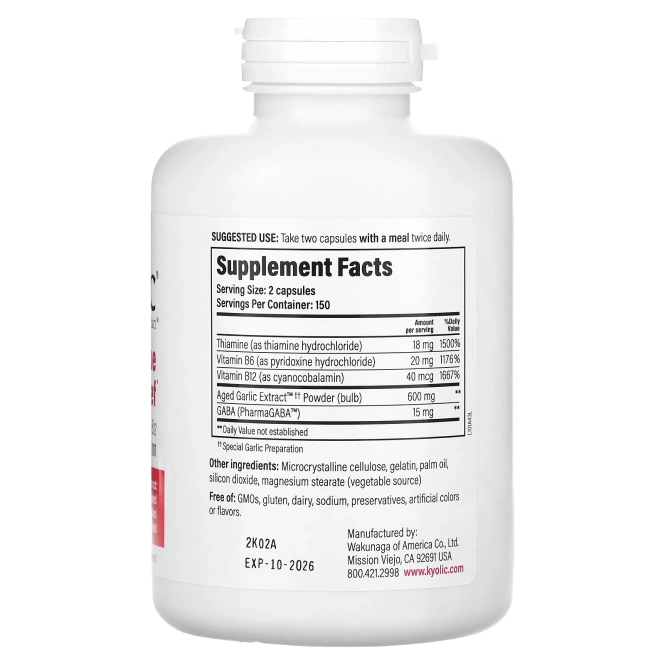 Kyolic, Средство для избавления от стресса и усталости 101, 300 капсул