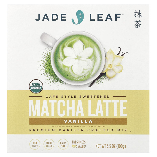 Jade Leaf Matcha, матча латте, ваниль, 100 г (3,5 унции)