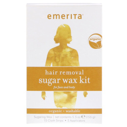 Emerita, Hair Removal Sugar Wax kit for Face and Body, Organic, 5.5 oz (155 g)