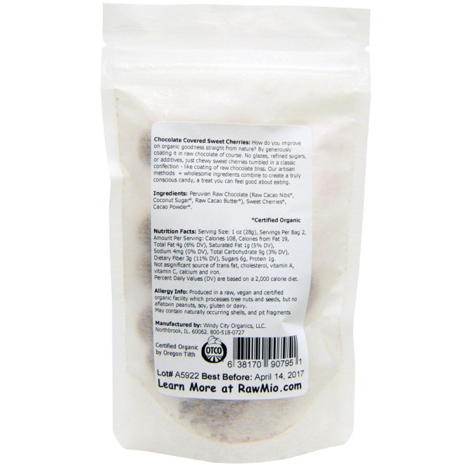 Rawmio, Черешня в шоколаде, 2 унции (57 г)