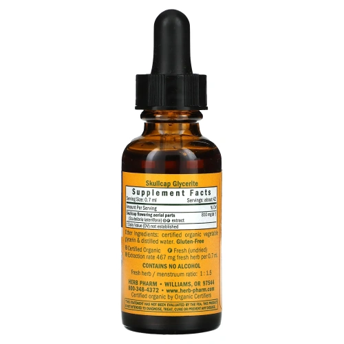 Herb Pharm, Шлемник, без спирта, 1 жидкая унция (30 мл)