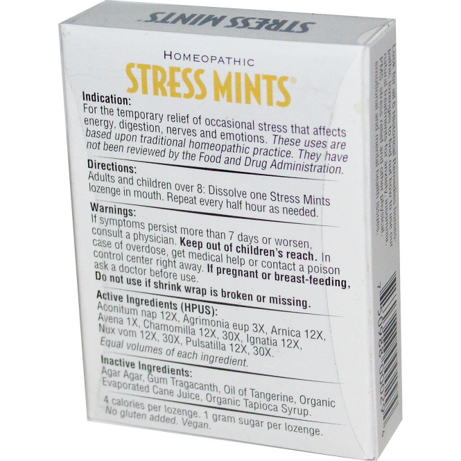 Historical Remedies, Мятные таблетки от стресса, 30 гомеопатических таблеток