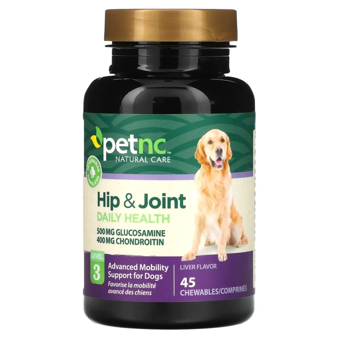 petnc NATURAL CARE, Природная забота о питомцах, бедра и суставы, 3-го уровня, вкус печени, 45 жевательных драже