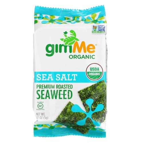 gimMe, Premium Roasted Seaweed, Sea Salt , 6 Pack. 0.17 oz (5 g) Each