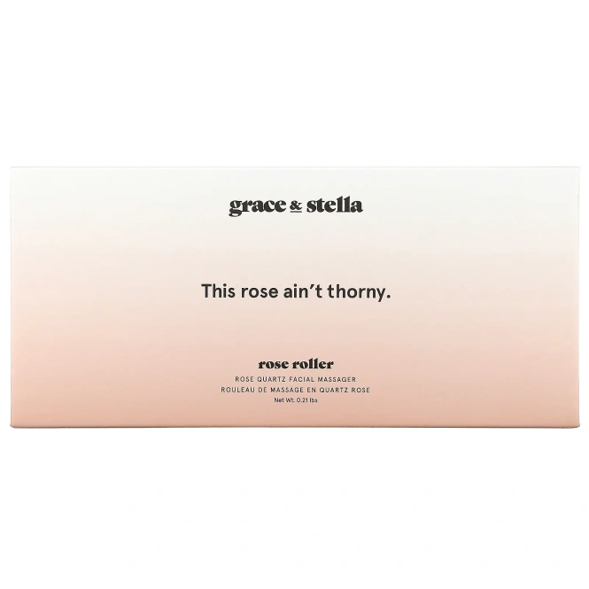 Grace & Stella, роликовый массажер для лица из розового кварца, 1 шт.