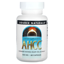 Source Naturals, AHCC - активное соединение, связанное с гексозой (500 мг) 60 капсул