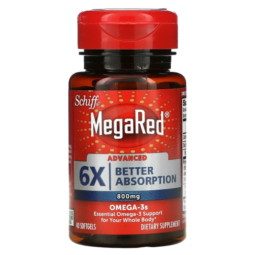 Schiff, MegaRed, Advanced Omega-3, 800 мг, 40 мягких таблеток