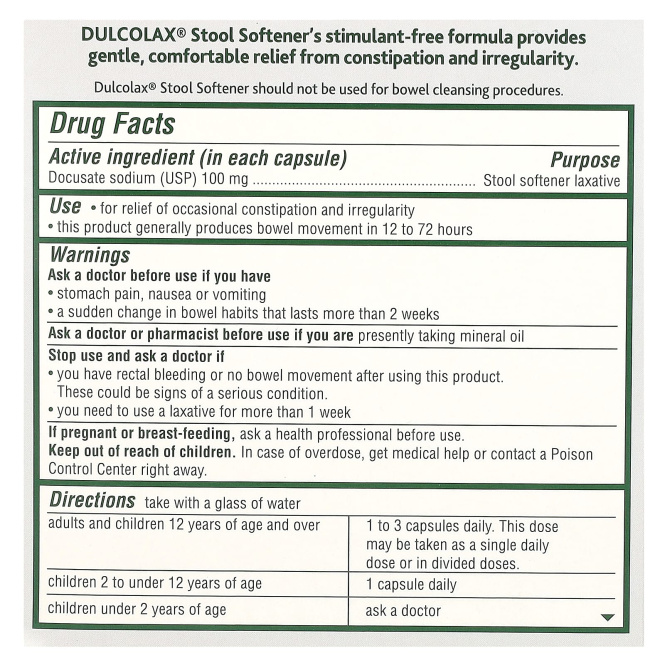 Dulcolax, средство для размягчения стула, 50 капсул в жидкой форме