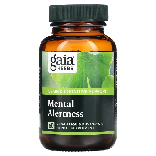 Gaia Herbs, DailyWellness, живость ума, 60 вегетарианских капсул