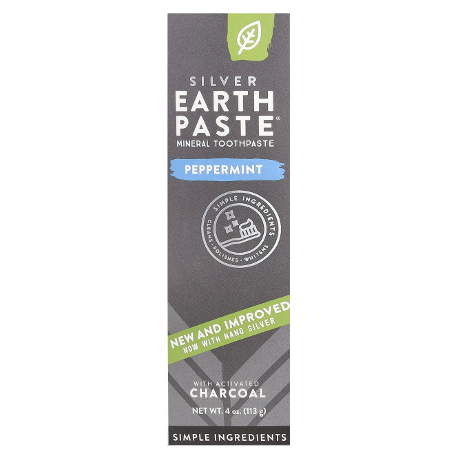 Redmond Trading Company, Earth Paste, Минеральная зубная паста, мятный уголь, 4 унции (113 г)