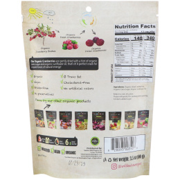 Nature's Wild Organic, Wild & Real, высушенная органическая клюква, 3,5 унции (100 г)