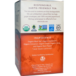 Choice Organic Teas, Черный чай, органический чай масала, 16 пакетиков, 1,2 унции (35 г)
