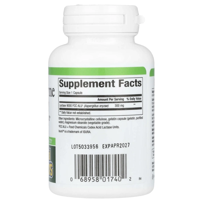 Natural Factors, Lactase Enzyme, 9000 FCC ALU, 60 капсул