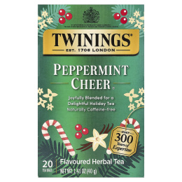 Twinings, ароматизированный травяной чай, с перечной мятой, без кофеина, 20 чайных пакетиков, 40 г (1,41 унции)