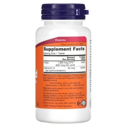 Фолиевая Кислота и Витамин B12, Folic Acid with B12, Now Foods, 250 таблеток