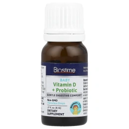 Biostime, Для детей, пробиотические капли с витамином D для облегчения колик, для новорожденных до 3 лет, без вкуса, 8 мл (0,27 жидк. унц.)