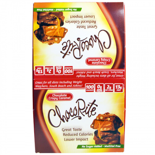 HealthSmart Foods, Inc., Чокорайт, шоколадная хрустящая Карамель, 16 шт., 1,13 унции (32 г)
