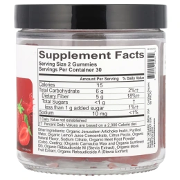 Organic India, Жевательные мармеладки с органической клетчаткой, клубника, 60 жевательных таблеток