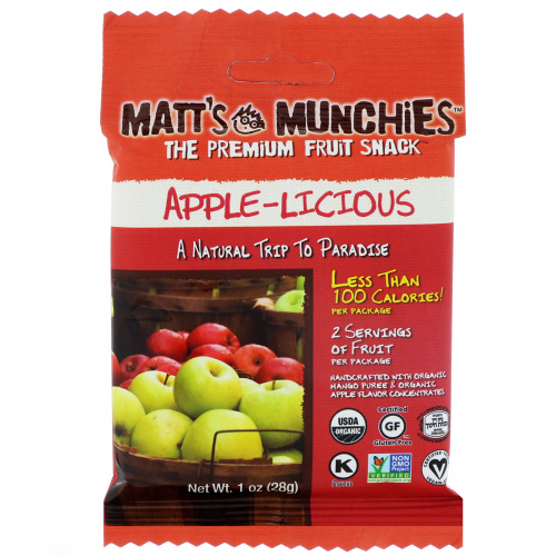 Matt's Munchies, Apple-Licious, 12 шт., 1 унц. (28 г) каждый