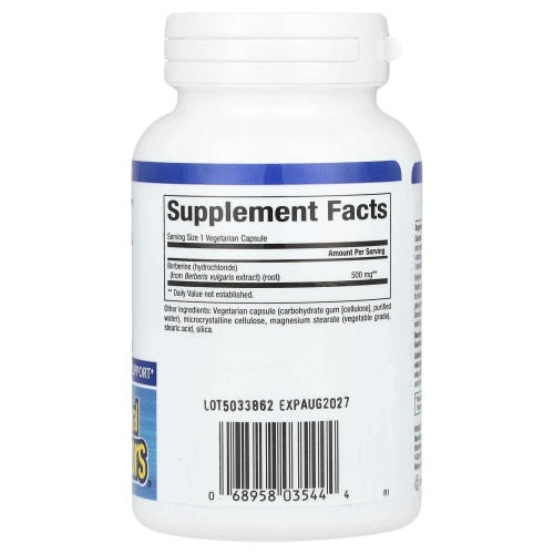Берберин, Berberine, WellBetX, Natural Factors, 500 mg, 60 Vegetarian Capsules