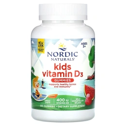 Nordic Naturals, жевательные таблетки с витамином D3, дикий арбуз, 400 МЕ, 120 жевательных таблеток