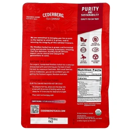 Cederberg Tea Co, органический южноафриканский травяной чай, красный ройбуш, без кофеина, 30 чайных пакетиков, 75 г (2,6 унции)