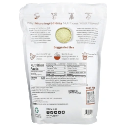 Micro Ingredients, Органические пищевые дрожжи в хлопьях, 907 г (2 фунта)