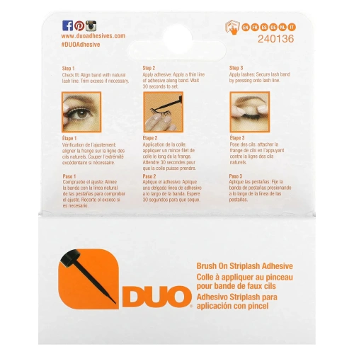 DUO, Клей с кисточкой для накладных ресниц, темный оттенок, 5 г