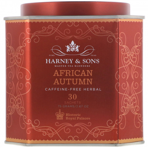 Harney & Sons, Африканская осень, травяной чай без кофеина, 30 пакетиков, 2,67 унции (75 г)