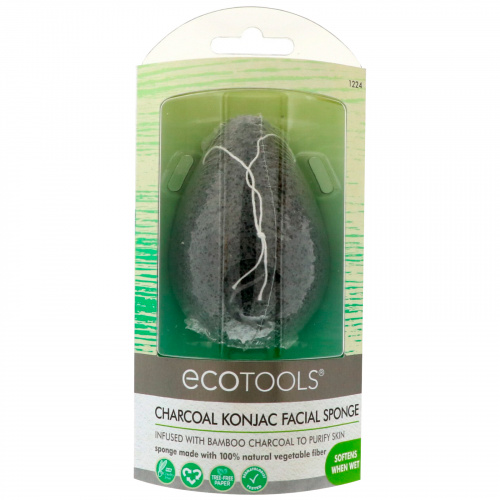EcoTools, Спонж для лица с углем и конджаком, 1 спонж