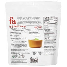 Foods Alive, Органические ягоды годжи, сушеные, 227 г (8 унций)