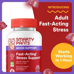 SmartyPants, быстродействующее средство для борьбы со стрессом, ягодный вкус, 60 жевательных таблеток