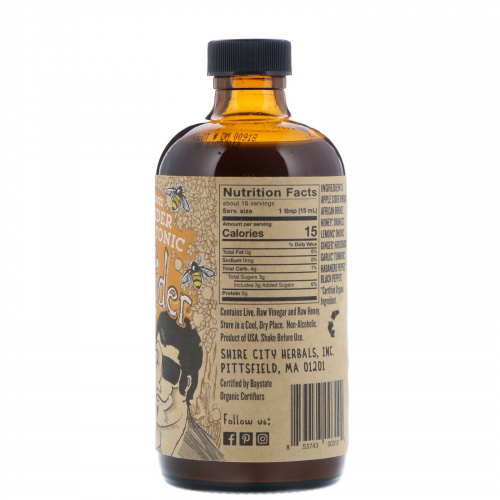 Fire Cider, Apple Cider Vinegar Tonic, African Bronze Honey, 8 fl oz (237 ml)