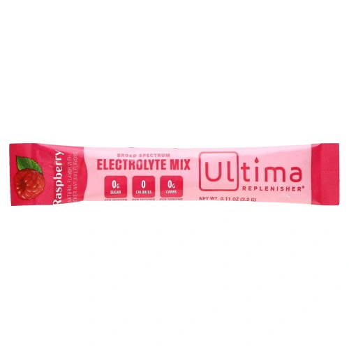Ultima Replenisher, порошок электролитов с малиновым вкусом, 20 пакетиков по 0,11 унции (3,2 г)