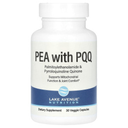 Lake Avenue Nutrition, PEA (пальмитоилэтаноламид) с PQQ, 30 растительных капсул
