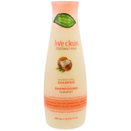 Live Clean, Увлажняющий шампунь, кокосовое молочко, 12 унций (350 мл)