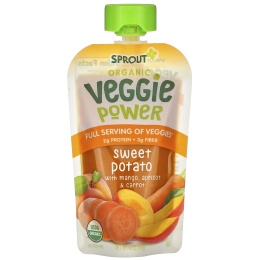 Sprout Organics, Veggie Power, от 12 месяцев, батат, манго, абрикос и морковь, 113 г (4 унции)