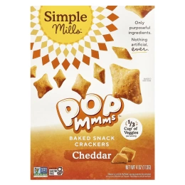 Simple Mills, Pop Mmms™, запеченные крекеры, вкус чеддера, 113 г (4 унции)